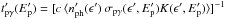 Mathematical equation: \hbox{$t^{\prime}_{{\rm p\gamma}}(E^{\prime}_{\rm p})=[c \, \langle n^{\prime}_{\rm ph}(\epsilon^{\prime}) \, \sigma _{{\rm p\gamma}}(\epsilon ^{\prime},E^{\prime}_{\rm p}) K(\epsilon ^{\prime},E^{\prime}_{\rm p})\rangle]^{-1}$}