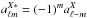 Mathematical equation: \hbox{$a^{X*}_{\ell m} = (-1)^m a^{X}_{\ell -m}$}