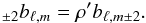 Mathematical equation: \begin{equation} _{\pm 2} b_{\ell,m} = \cpe' b_{\ell,m \pm 2}. \end{equation}