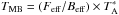 Mathematical equation: \hbox{$T_{\rm MB} = (F_{\rm eff}/B_{\rm eff}) \times T^*_{\rm A}$}