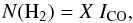 \begin{equation} N({\rm H}_2) = X\;I_{\rm CO} , \end{equation}