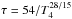 \hbox{$\tau=54/T_4^{28/15}$}