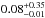 \hbox{$0.08^{+0.35}_{-0.01}$}