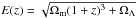 \hbox{$E(z)=\sqrt{\Omega_{\rm m}(1+z)^3 +\Omega_{\Lambda}}$}