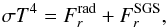 \begin{equation} \sigma T^4 = F_r^{\rm rad}+F_r^{\rm SGS}, \label{eq:bbb} \end{equation}
