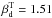 \hbox{$\beta_{\rm d}^{\rm T}=1.51$}