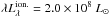\hbox{$\lambda L_\lambda^{\mathrm{ion.}} = 2.0 \times 10^8~L_\odot$}