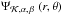 \hbox{$\Psi_{\mathcal{K}, \alpha,\, \beta}\ (r,\theta)$}