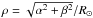 \hbox{$\rho = \sqrt{\alpha^{2}+\beta^{2}}/R_{\odot}$}