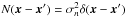 Mathematical equation: \hbox{$N(\x-\x')=\sigma_n^2 \delta (\x -\x')$}