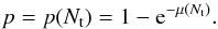 \appendix \setcounter{section}{1} \begin{equation} p=p(N_{\rm t})=1-{\rm e}^{-\mu(N_{\rm t})}. \label{small_p} \end{equation}