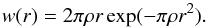\appendix \setcounter{section}{2} \begin{equation} w( r )= 2 \pi \rho r \exp(- \pi \rho r^2) \label{Eq:NND_k1_pdf_theo} . \end{equation}