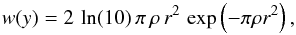 \appendix \setcounter{section}{2} \begin{equation} w( y ) = 2 \, \ln(10) \, \pi \, \rho \, r^2 \, \exp\left(- \pi \rho r^2\right) \label{Eq:LogNND_k1_pdf_theo} , \end{equation}