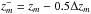 \hbox{$z^{-}_m = z_m - 0.5\Delta z_m$}