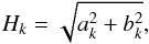 \begin{equation} H_{k}=\sqrt{a_{k}^{2}+b_{k}^{2}}, \label{amp} \end{equation}