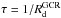 \hbox{$\rm\tau=1/{\it R}_d^{GCR}$}