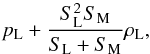 \appendix \setcounter{section}{1} \begin{equation} p_\mathrm{L} + \frac{S_\mathrm{L}^2 S_\mathrm{M}}{S_\mathrm{L} + S_\mathrm{M}} \rho_\mathrm{L}, \label{eq:momflux} \end{equation}
