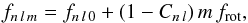 \begin{equation} f_{n\, l\, m} = f_{n\, l\, 0} + (1-C_{n\, l}) \, m \, f_{\rm rot}, \label{om_pert} \end{equation}