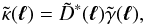 \begin{equation} \tilde{\kappa}(\bm{\ell}) = \tilde{D}^*(\bm{\ell})\tilde{\gamma}(\bm{\ell}), \end{equation}