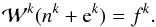 \begin{equation} \mathcal{W}^{k} (n^{k} + {\rm e}^{k}) = f^{k}. \label{fine_grid_exact} \end{equation}
