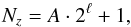 \begin{equation} N_{z} = A \cdot 2^{\ell}+1, \end{equation}