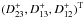 \hbox{$(D^+_{23}, D^+_{13}, D^+_{12})^{\rm T}$}