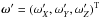 \hbox{$\bm \omega^\prime =(\omega^\prime_X, \omega^\prime_Y, \omega^\prime_Z)^{\rm T}$}