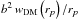 Mathematical equation: \hbox{$b^{2}\,w_{\textrm{DM}}\left(r_{p}\right)/r_{p}$}