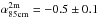 Mathematical equation: \hbox{$\alpha_{\rm 85 cm}^{\rm 2 m}=-0.5\pm0.1$}