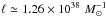 Mathematical equation: \hbox{$\ell\simeq1.26\times10^{38}\,\msol^{-1}$}
