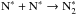 Mathematical equation: \hbox{${\rm N^*} + {\rm N^*} \rightarrow {\rm N_2^*}$}