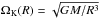 Mathematical equation: \hbox{$\Omega_{\rm K}(R) = \sqrt{GM/R^3}$}