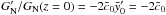 Mathematical equation: \hbox{$G_{\rm N}'/G_{\rm N} (z=0) = -2 \bar c_0 \y'_0 = -2 \bar c_0$}