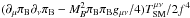 Mathematical equation: \hbox{$(\partial_\mu \pi_{\rm B} \partial_\nu \pi_{\rm B} - M^2_B \pi_{\rm B} \pi_{\rm B} g_{\mu\nu}/4)T^{\mu\nu}_{\rm SM}/2f^4$}