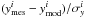 Mathematical equation: \hbox{$(y^{i}_{\rm mes} - y^{i}_{\rm mod})/\sigma^{i}_y$}