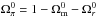 Mathematical equation: \hbox{$\Omega_{\pi}^0 = 1 - \Omega_{\rm m}^0 - \Omega_r^0$}
