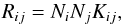 Mathematical equation: \appendix \setcounter{section}{1} \begin{equation} R_{ij} = N_i N_j K_{ij}, \end{equation}