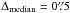 Mathematical equation: \hbox{$\Delta_{\rm median} = 0\farcs5$}