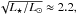 Mathematical equation: \hbox{$\sqrt{L_{\star}/L_{\odot}} \approx 2.2,$}