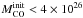 Mathematical equation: \hbox{$M_{\rm CO}^{\rm init} <4\times10^{26}$}