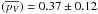 Mathematical equation: \hbox{$(\overline{p_V}) = 0.37 \pm 0.12$}