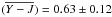 Mathematical equation: \hbox{$(\overline{Y-J}) = 0.63 \pm 0.12$}