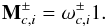 Mathematical equation: \begin{eqnarray} \b{M}_{c,i}^\pm = \omega_{c,i}^\pm 1. \label{blockWightMatrix} \end{eqnarray}