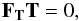 Mathematical equation: \begin{eqnarray} \b{F}_{\b{T}}\b{T} = 0, \label{eq:filterFilters} \end{eqnarray}