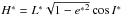 Mathematical equation: \hbox{$H^*=L^* \sqrt{1-{e^*}^2} \cos {I^*}$}