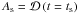 Mathematical equation: \hbox{$A_\textrm{s} = \mathcal{D} \left( t=t_\textrm{s} \right)$}