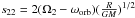 Mathematical equation: \hbox{$s_{22}=2(\Omega_{2}-\omega_{\rm orb})(\frac{R}{GM})^{1/2}$}
