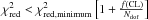 Mathematical equation: \hbox{$\chi^2_{\rm red}<\chi^2_{\rm red, minimum} \left[1+\frac{f({\rm CL})}{N_{\rm dof}}\right]$}