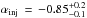 Mathematical equation: \hbox{$ \alpha_{\mathrm{inj}} \, = \, -0.85_{-0.1}^{+0.2} $}