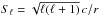 Mathematical equation: \hbox{$S_\ell = \sqrt{\ell (\ell+1)}\, c/r$}